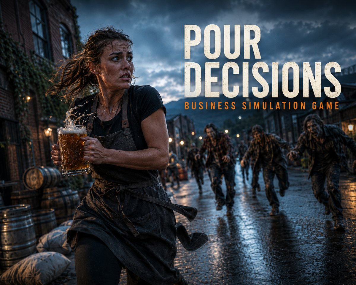 Pour Decisions — a brewer flees zombies with a full mug